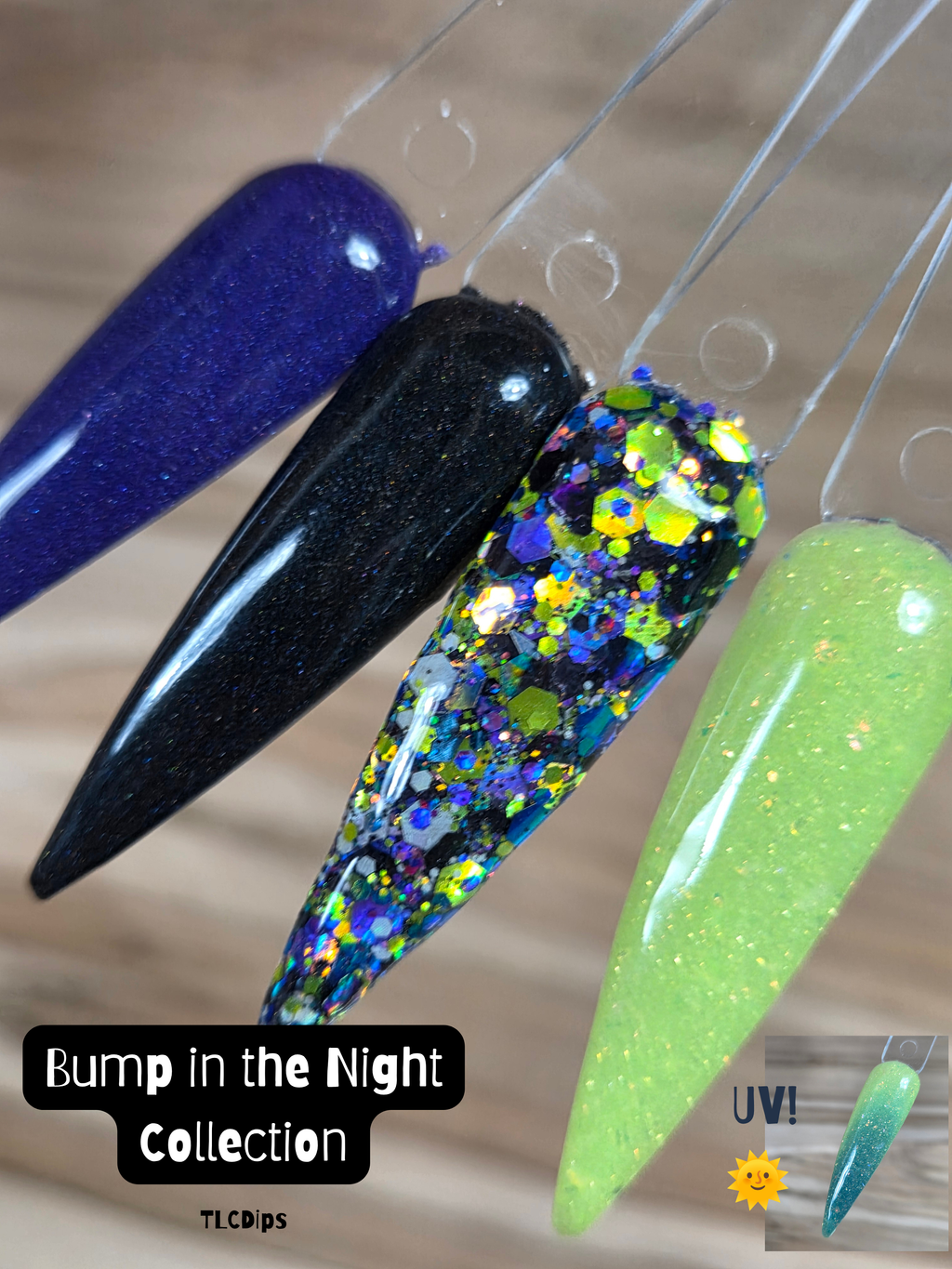 Bump in the Night nail dip powder collection | .25oz jars