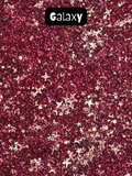 Galaxy - Burgundy glitter with iridescent stars and confetti shards - loose glitter for nail cart, cosmetics, crafts, tumblers, resin art