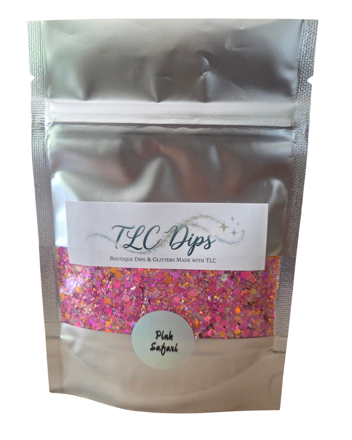 Pink Safari holographic glitter - nail art, diy crafting, resin art, tumblers