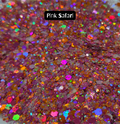 Pink Safari holographic glitter - nail art, diy crafting, resin art, tumblers