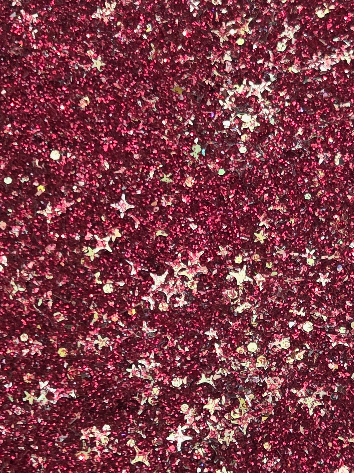 Galaxy - Burgundy glitter with iridescent stars and confetti shards - loose glitter for nail cart, cosmetics, crafts, tumblers, resin art